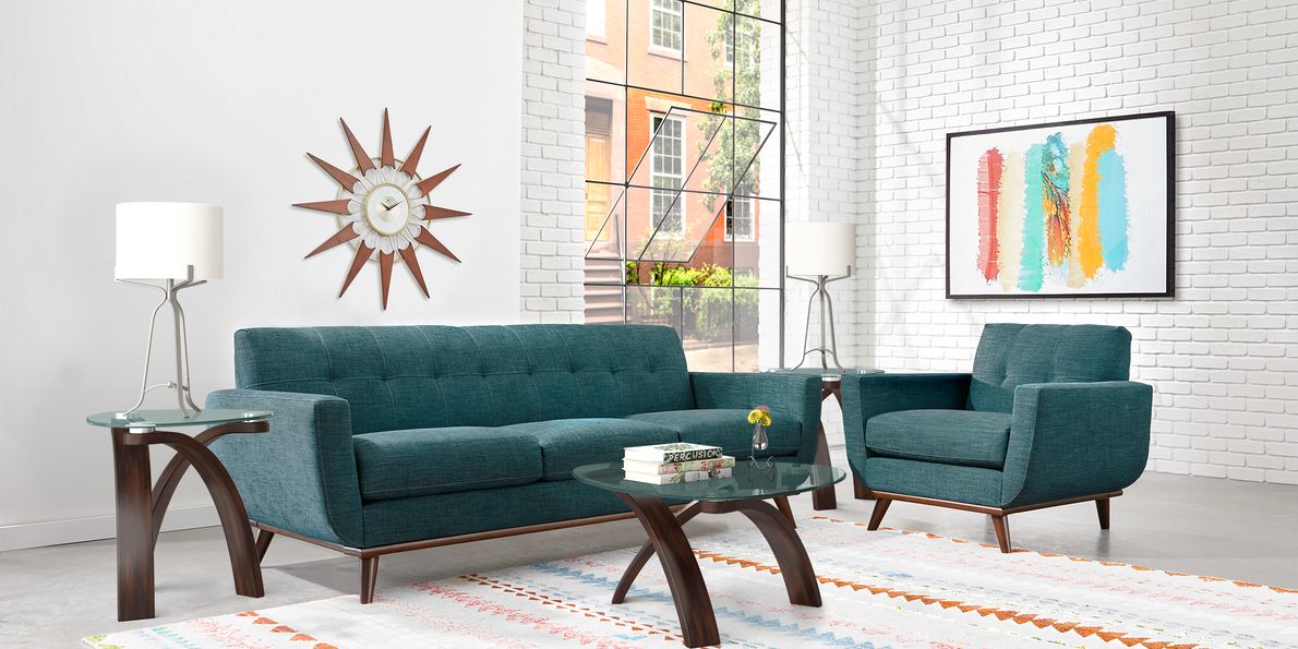 Rooms to deals go teal sofa