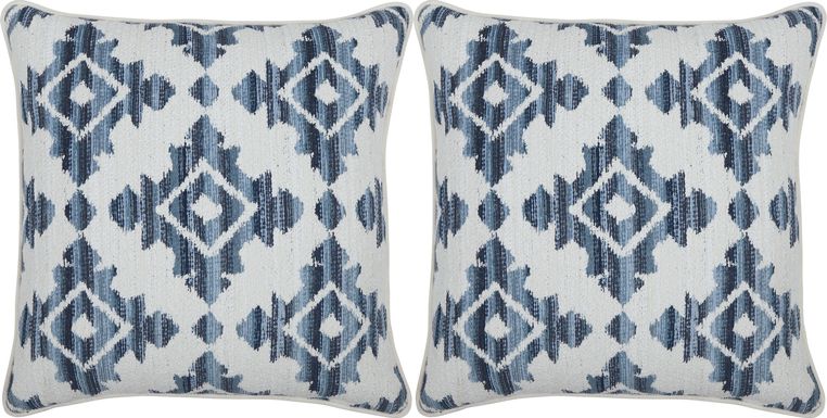 Elmaple Dark Blue Indoor/Outdoor Accent Pillow, Set of Two