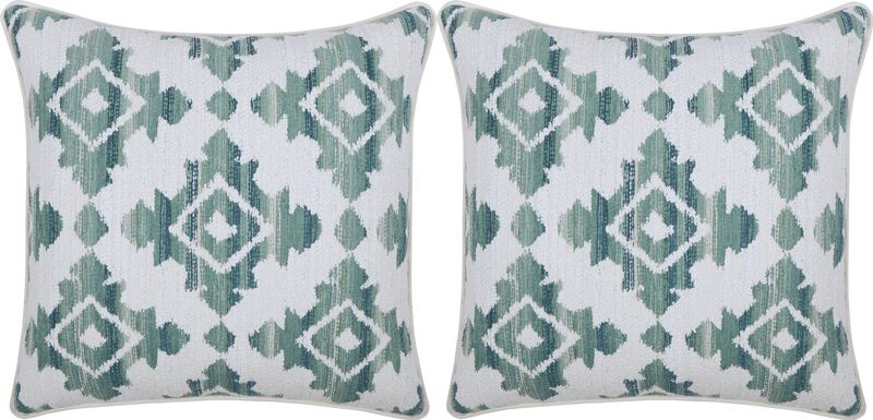 Elmaple Teal Indoor/Outdoor Accent Pillow, Set of Two