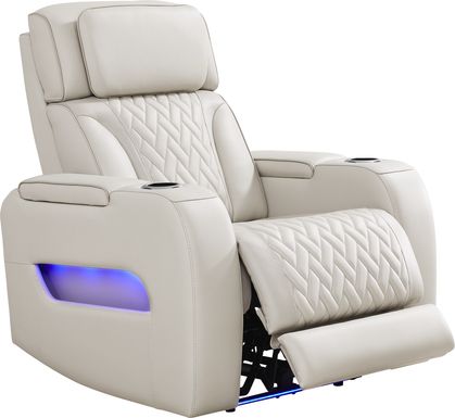 Encore Gray Leather Triple Power Recliner