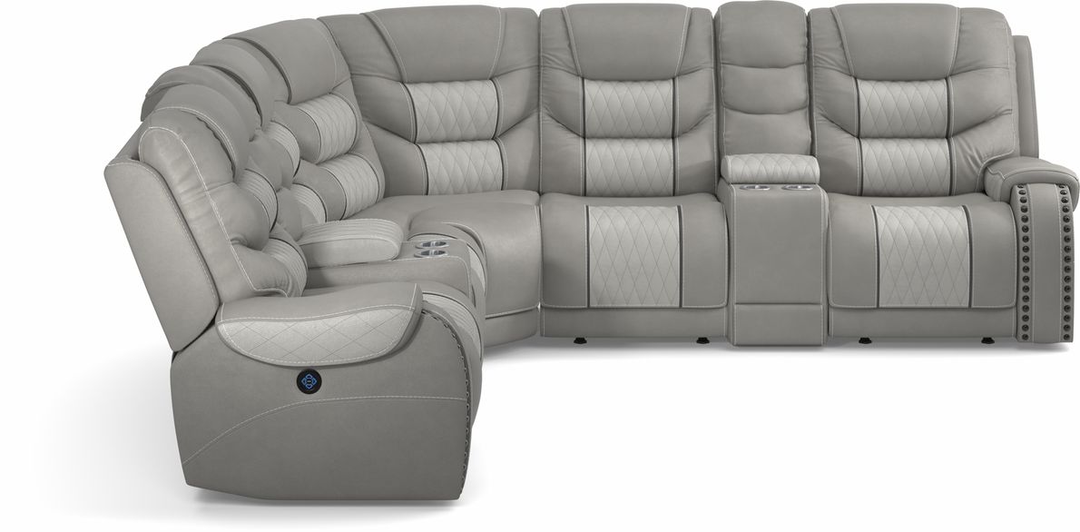 Eric church highway to home deals headliner gray leather reclining sofa