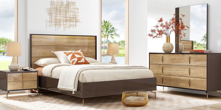 Esmedira Brown 7 Pc King Panel Bedroom