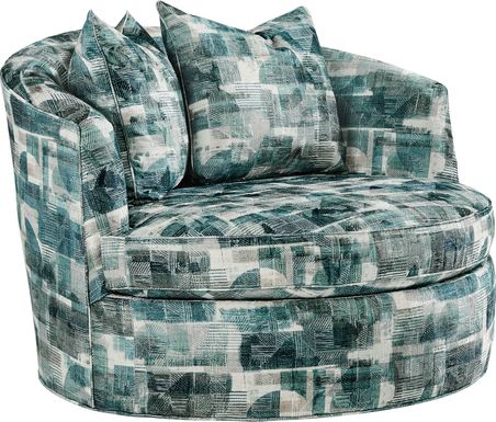 Essex Lane Blue Swivel Chair