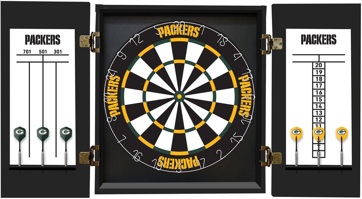 Packers Dart Board Cabinet Set