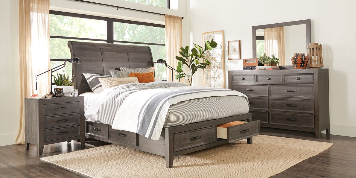 Espresso sleigh online bed