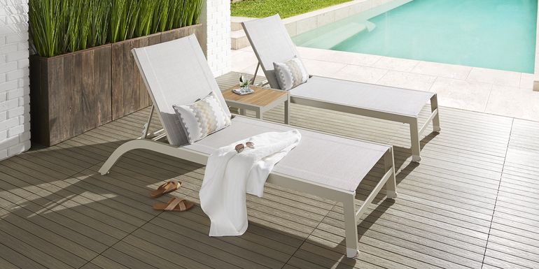 Garden View Sand Outdoor Chaise, Set of 2