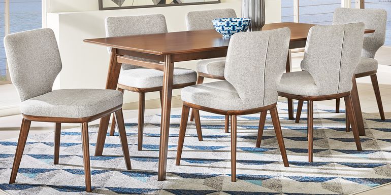 Genaro Brown 5 Pc Dining Room with Gray Chairs