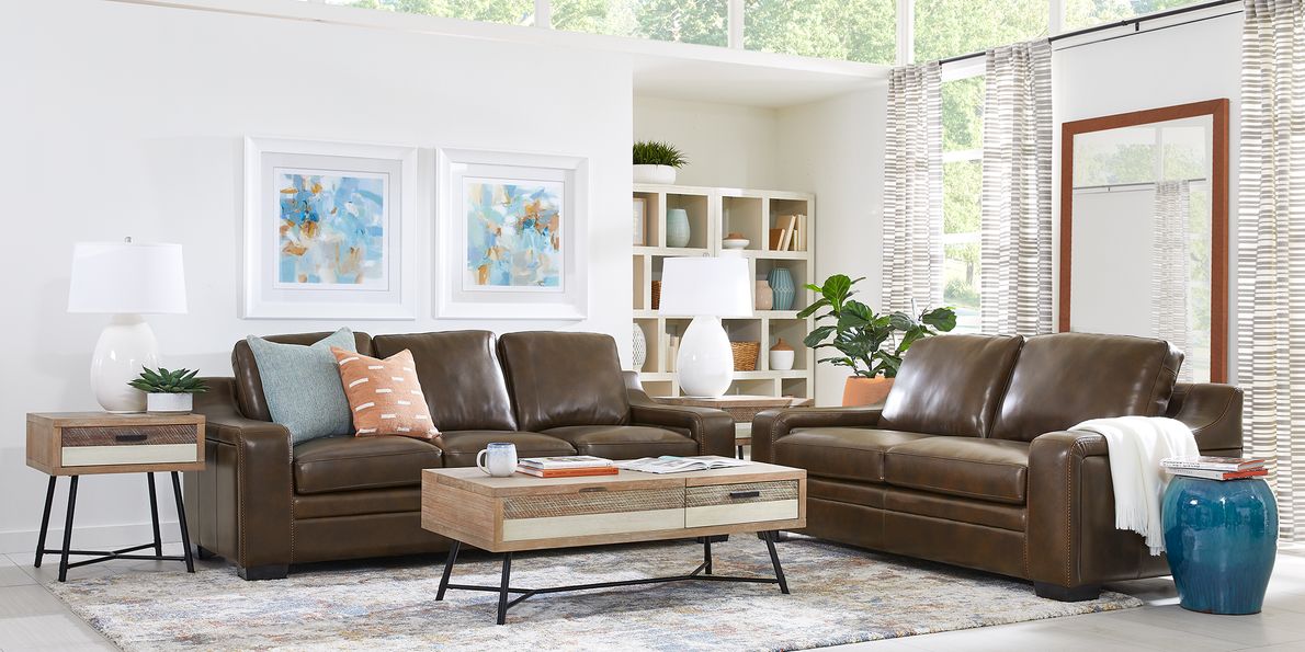 Leather deals apartment sofa