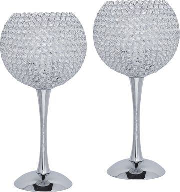 Goblet Silver Lamp, Set of 2