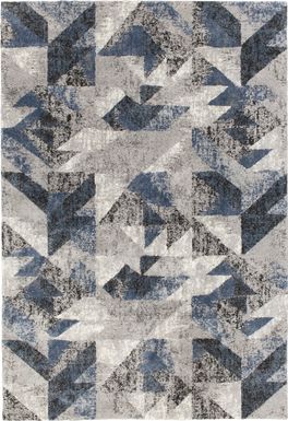 Gray Prism Blue 6'6 x 9'6 Rug