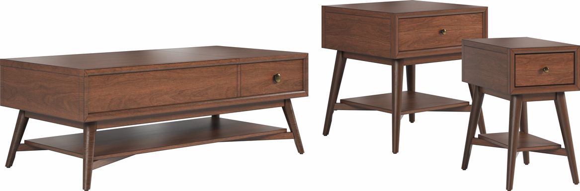 Greyson Brown Cherry Finish 3 Pc Table Set