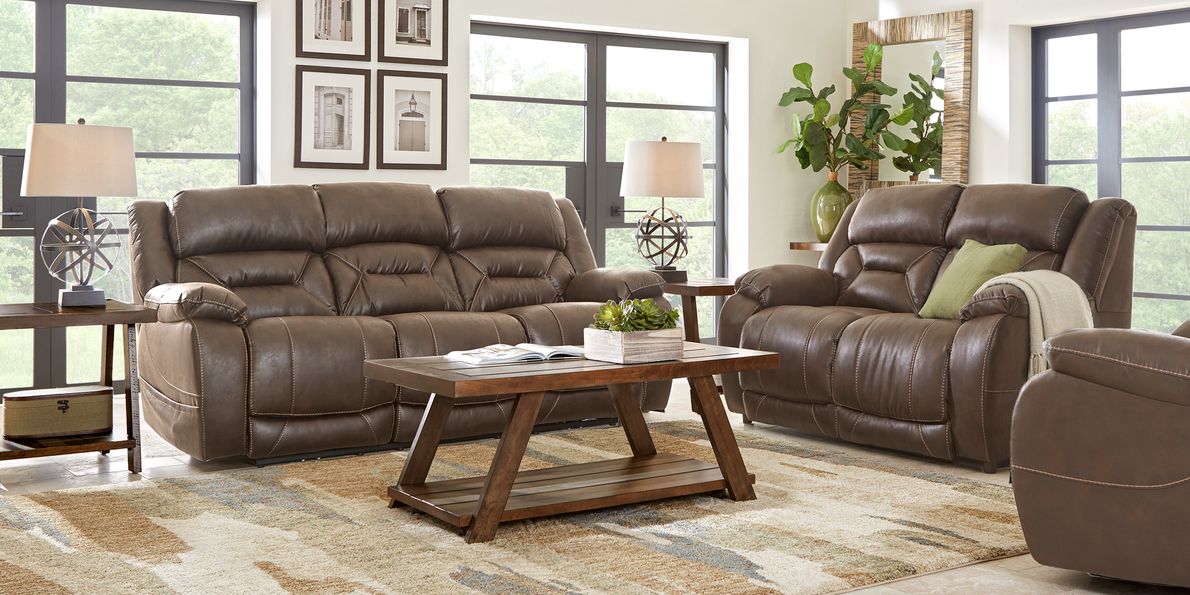 Griffin Valley Walnut 8 Pc Living Room with Triple Power Reclining