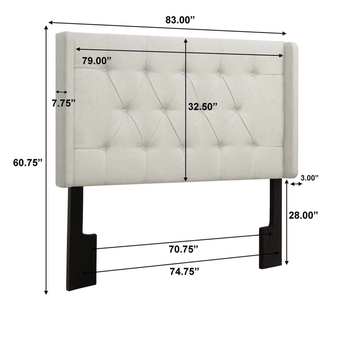 California king deals headboard width