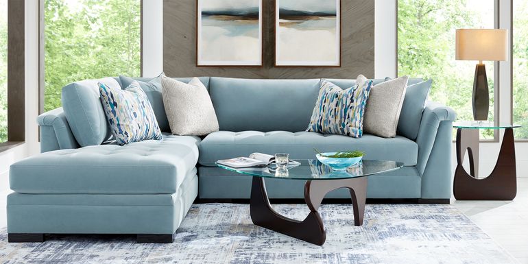 Harper Blue 2 Pc Sectional