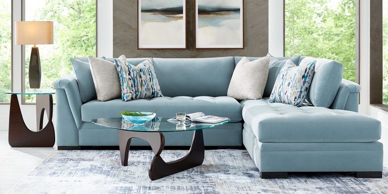 Harper Blue 2 Pc Sectional