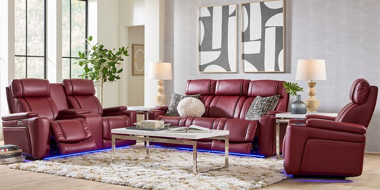 Haven Point Red 2 Pc Dual Power Reclining Living Room