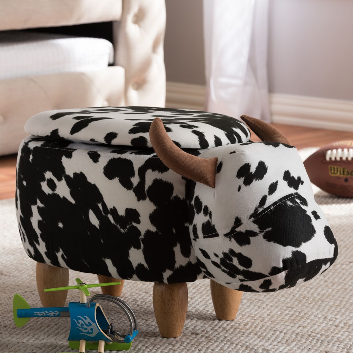 Cow print deals storage ottoman