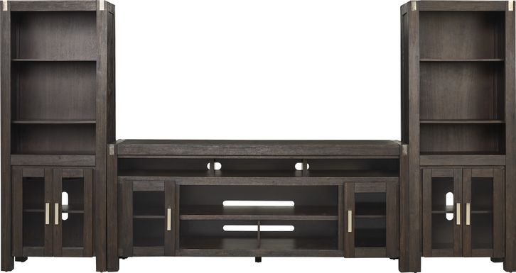 Hidden Springs II Espresso 3 Pc Wall Unit with 80 in. Console