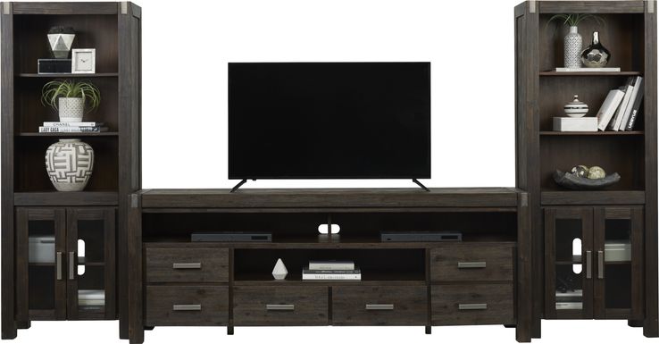 Hidden Springs II Espresso 3 Pc Wall Unit with 84 in. Console