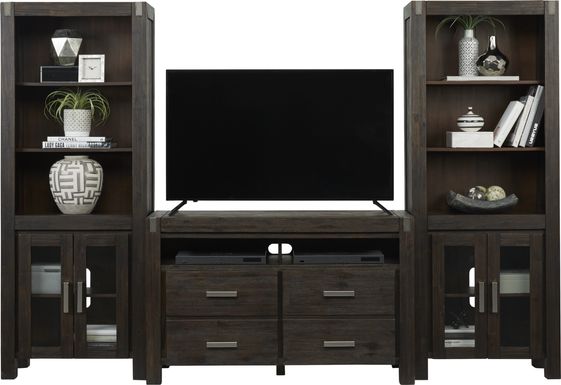 Hidden Springs II Espresso 3 Pc Wall Unit with 50 in. Console