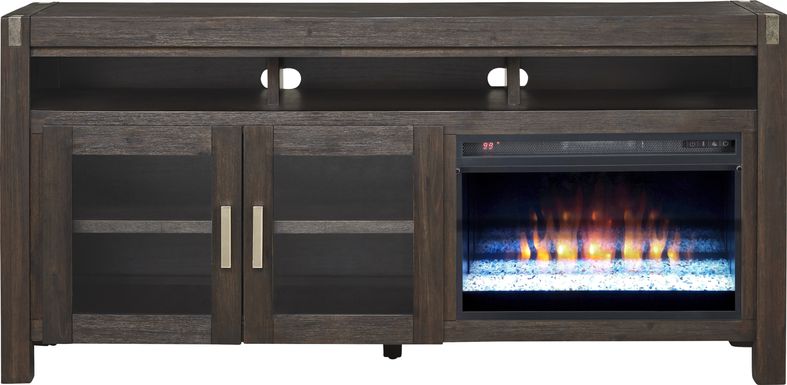 Hidden Springs II Espresso 72 in. Console with Electric Fireplace