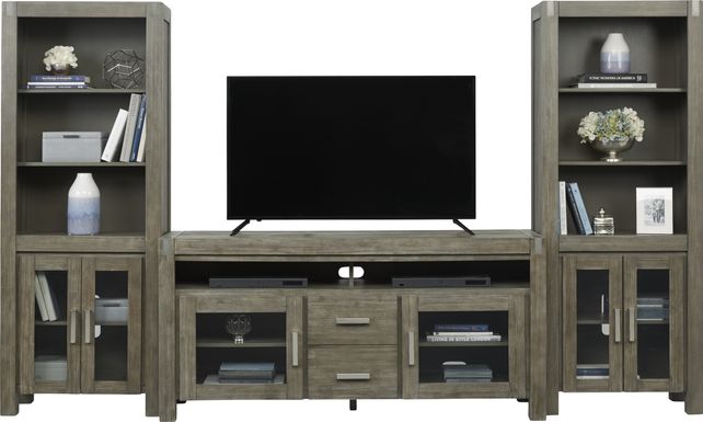 Hidden Springs II Gray 3 Pc Wall Unit with 66 in. Console