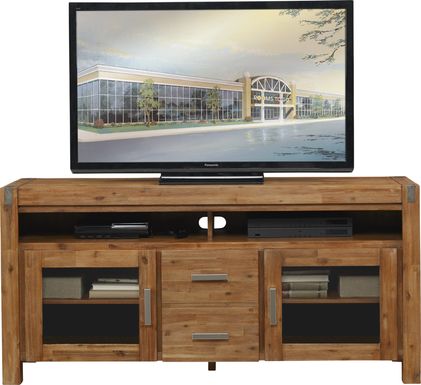 Hidden Springs II Tan 66 in. Flat Screen Console