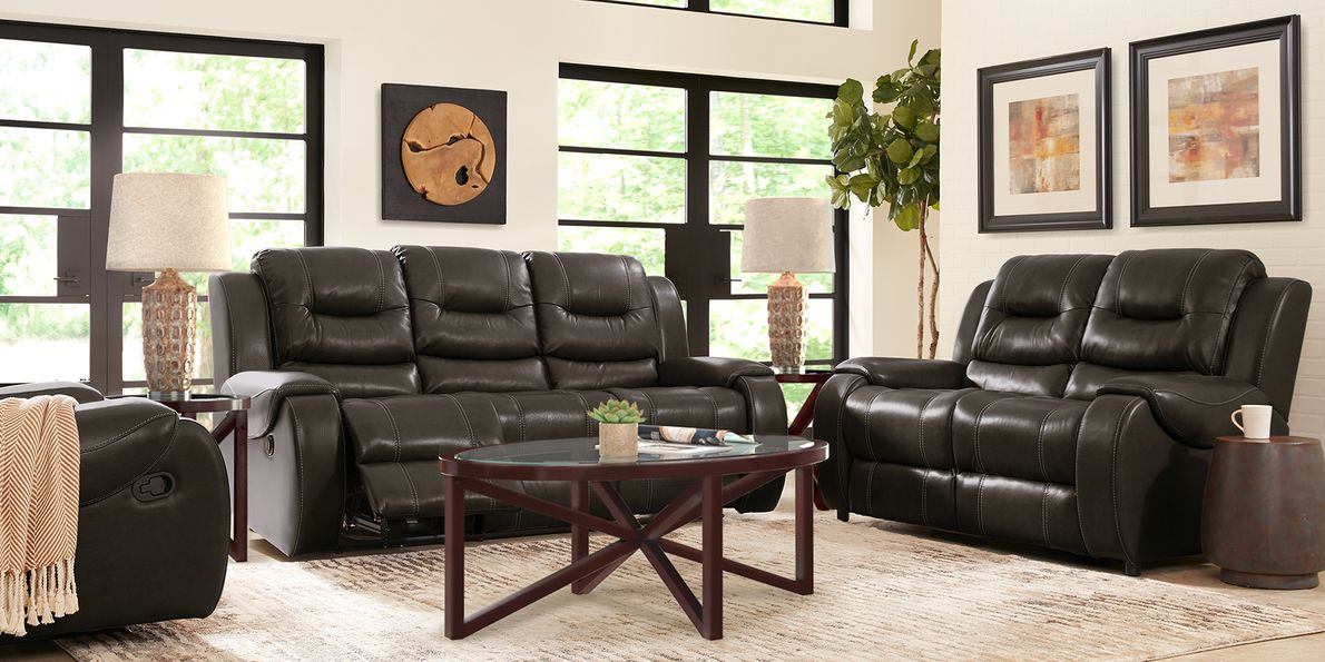 Rooms to go leather best sale reclining sofa