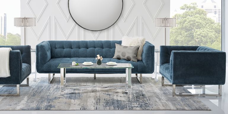 High Rise Blue 5 Pc Living Room