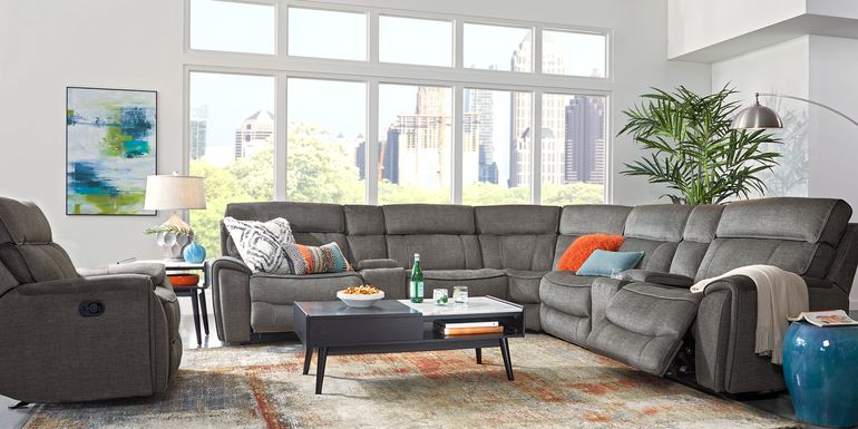 Hosford Dark Gray 7 Pc Power Reclining Sectional