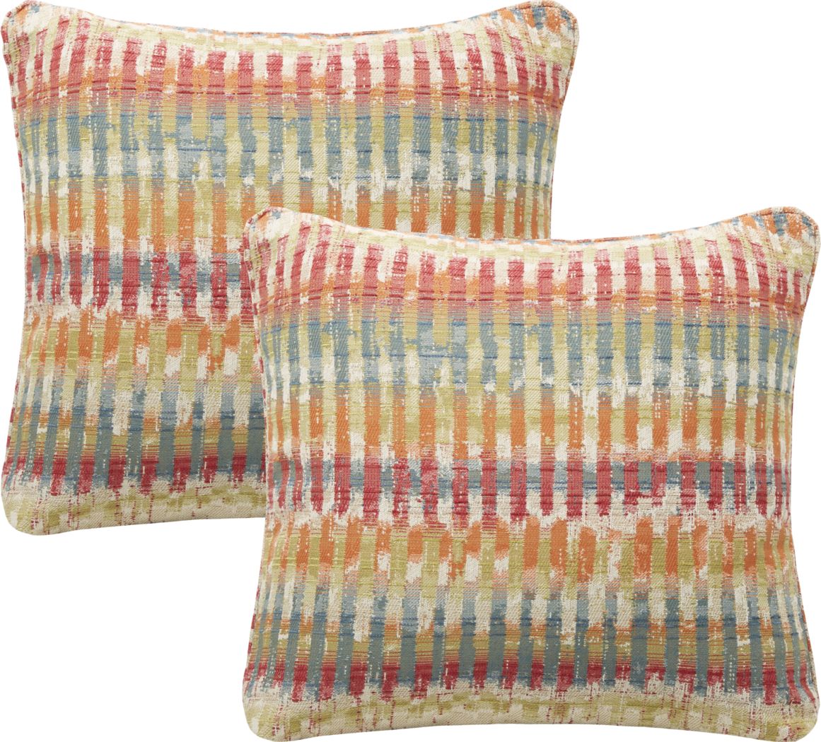 Multi color decorative store pillows