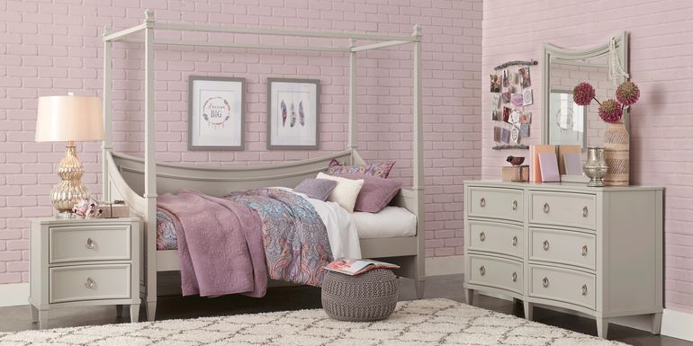 Kids Jaclyn Place Gray 6 Pc Twin Canopy Daybed Bedroom