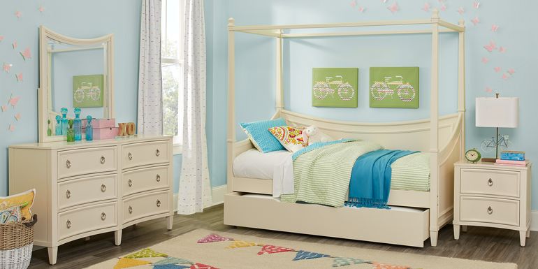 Kids Jaclyn Place Ivory 6 Pc Twin Canopy Daybed Bedroom