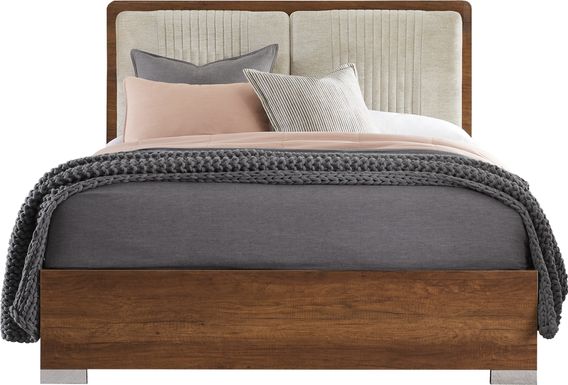 Jenner Walnut 3 Pc King Upholstered Bed