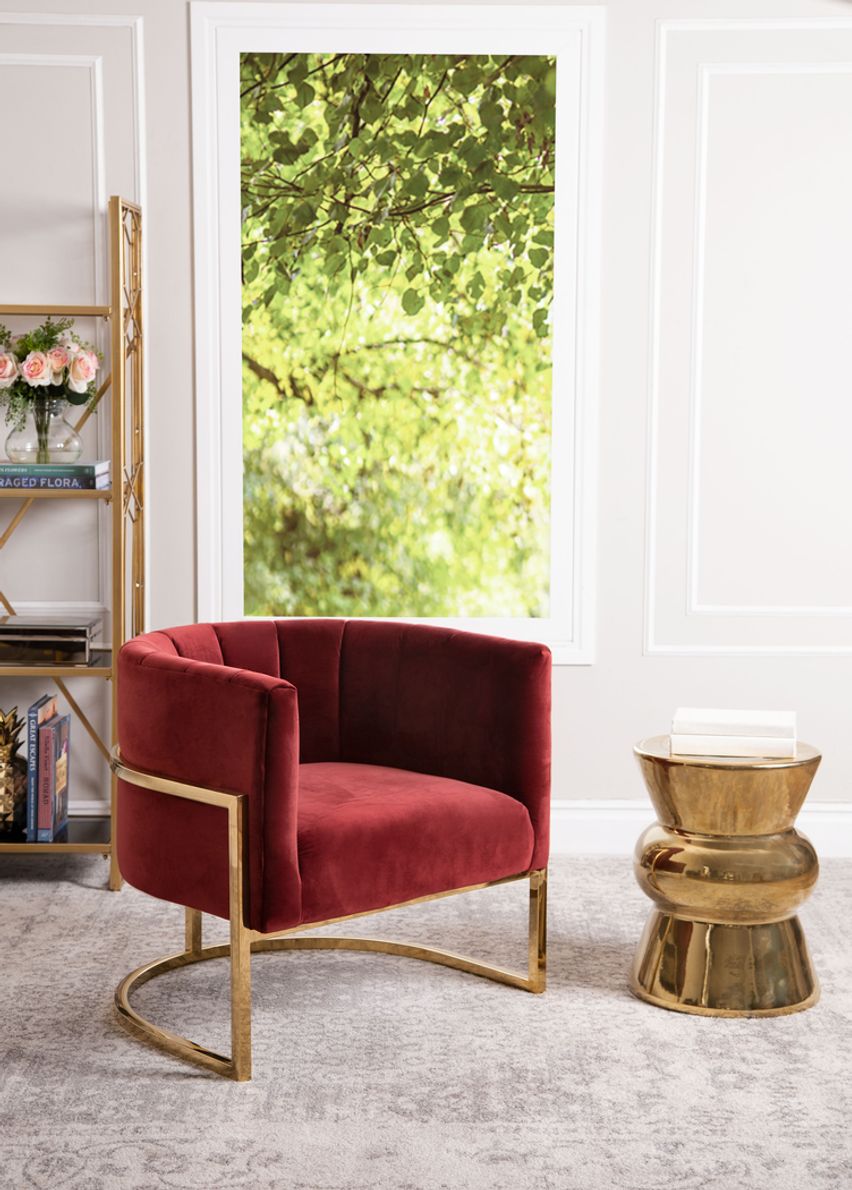 Burgundy living room online chair