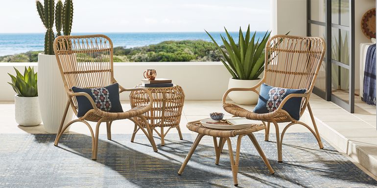 Kain Natural 4 Pc Outdoor Seating Set