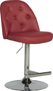 Karyn Red Adjustable Swivel Barstool