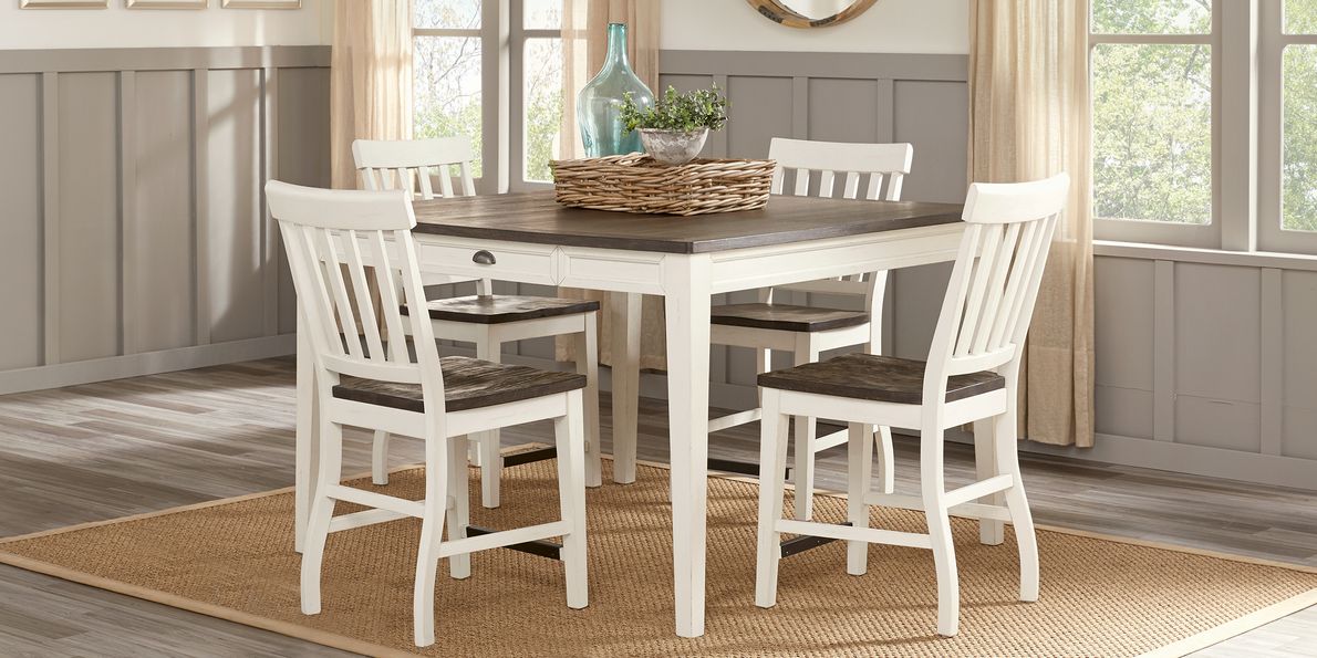 Keston White 5 Pc Square Counter Height Dining Room Rooms To Go