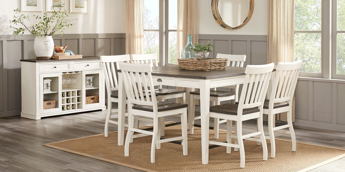 Square counter deals height dining set