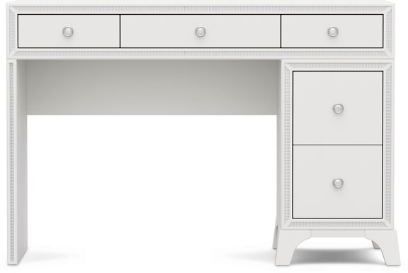 Kids Alyssa White Single Pedestal Desk