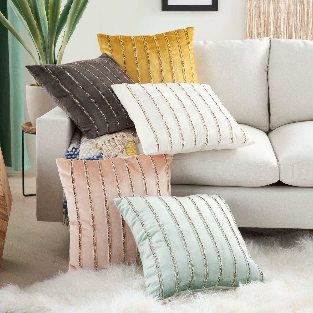 Blush hotsell accent pillows