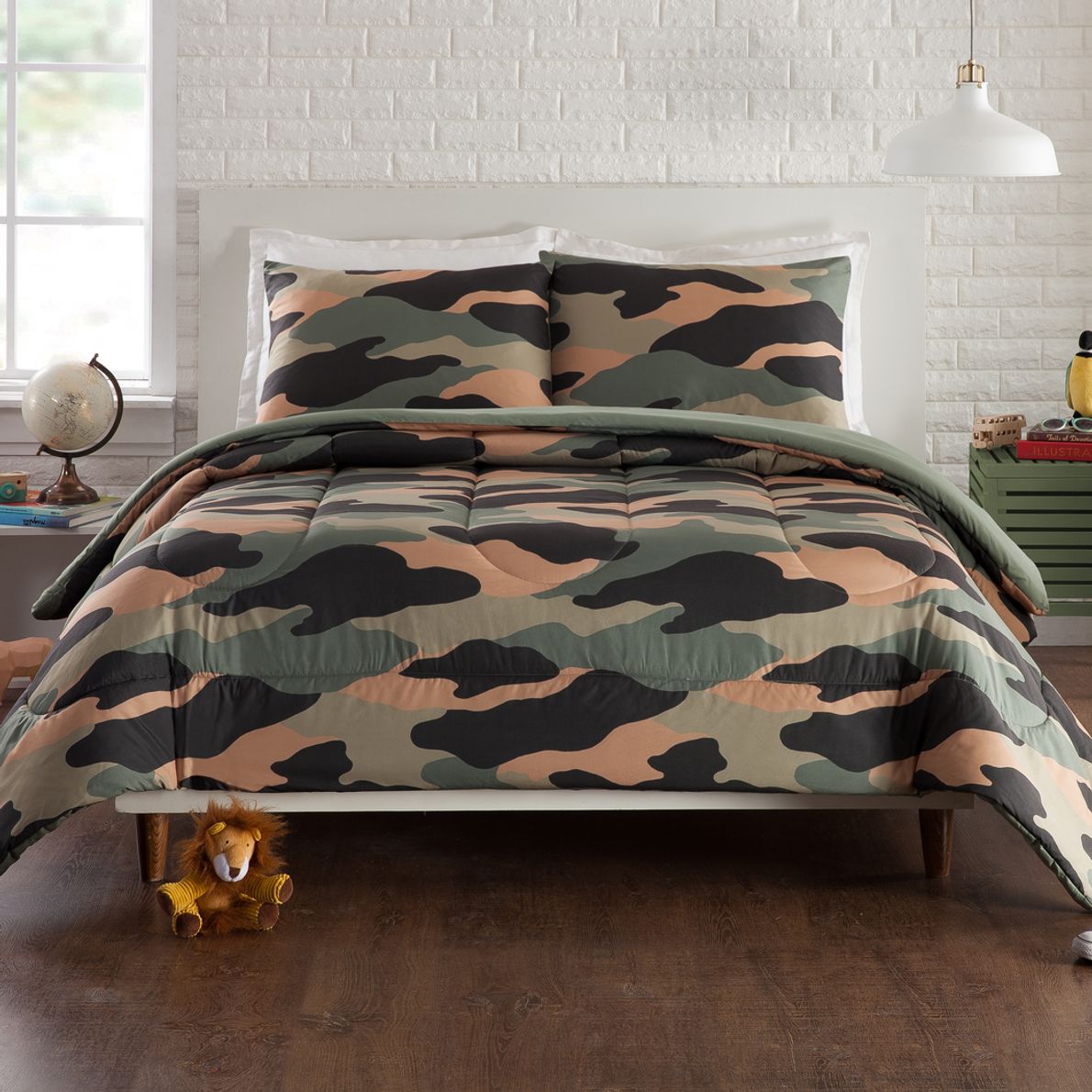 Kids Camohunt Green 3 Pc Full Queen Comforter Set Rooms To Go