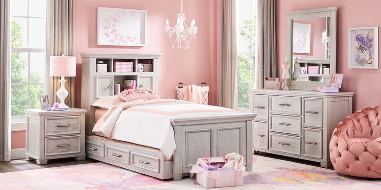 Kids Canyon Lake Ash Gray Twin Bookcase Bedroom