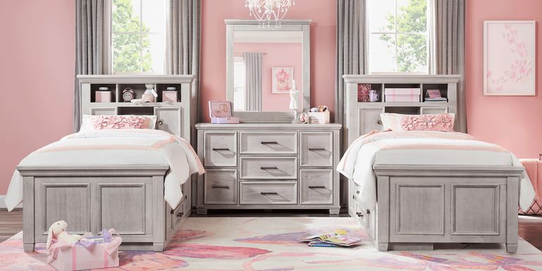 Kids Canyon Lake Ash Gray Twin Bookcase Bedroom