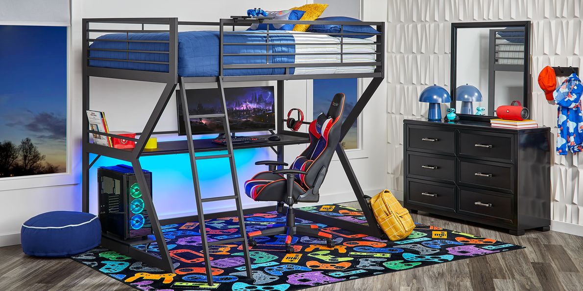 Loft bed on sale led lights