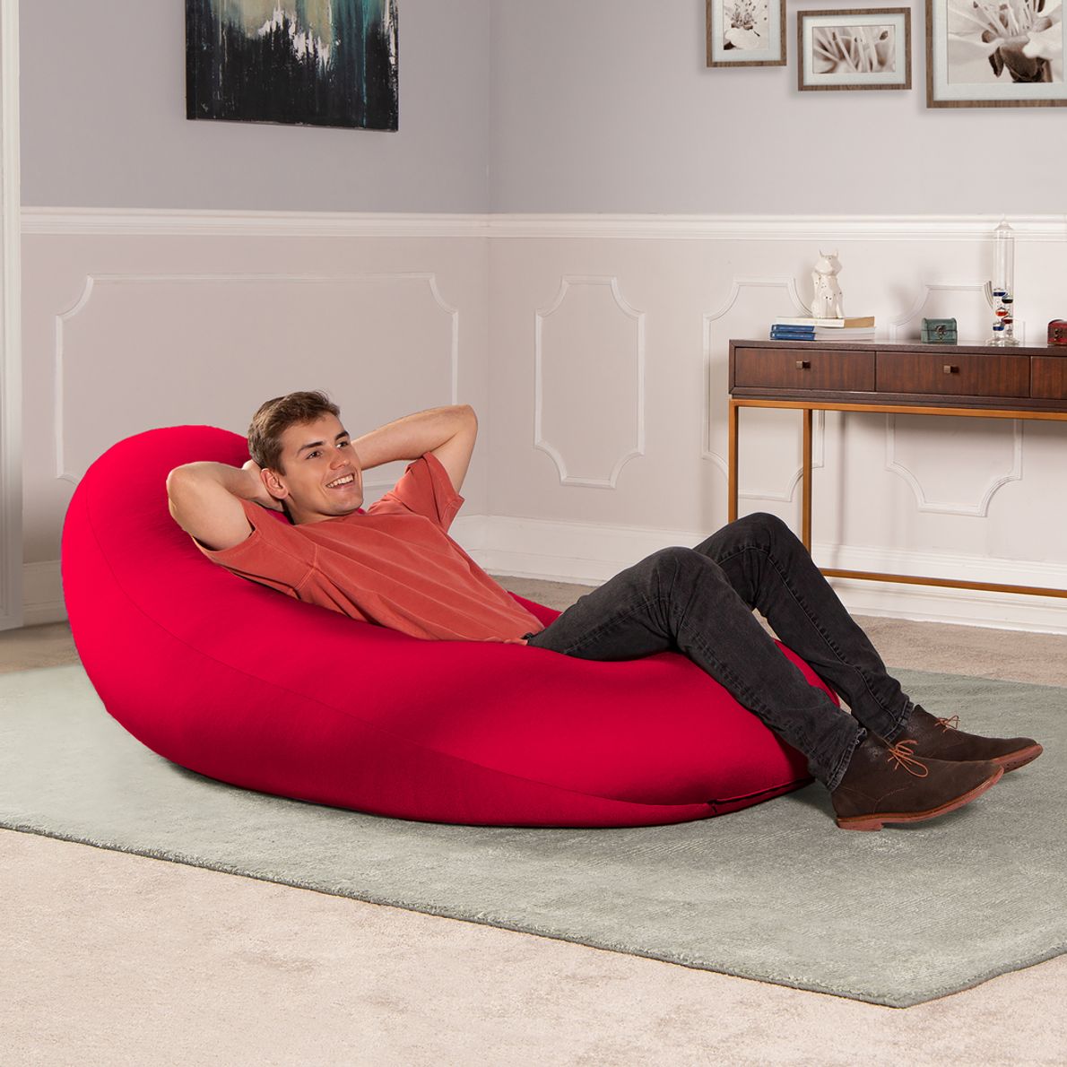 Large red outlet bean bag chair