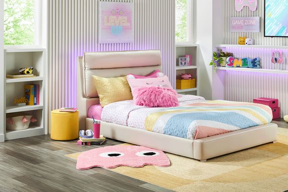 Kids Cloud9 Cream Full Upholstered Bed