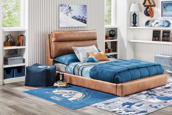 Kids Cloud9 Saddle Full Upholstered Bed