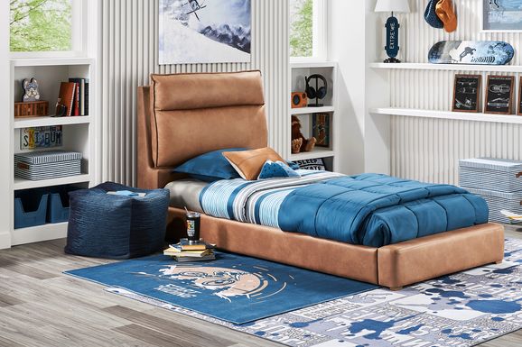 Kids Cloud9 Saddle Twin Upholstered Bed