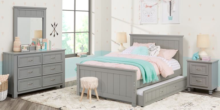 Kids Cottage Colors Gray 5 Pc Twin Panel Bedroom